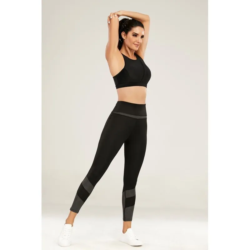 High-Waisted Yoga Professional Tight-Fitting Sports Fitness Running Patchwork Sports Leggings