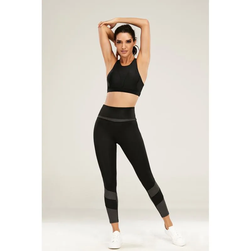 High-Waisted Yoga Professional Tight-Fitting Sports Fitness Running Patchwork Sports Leggings