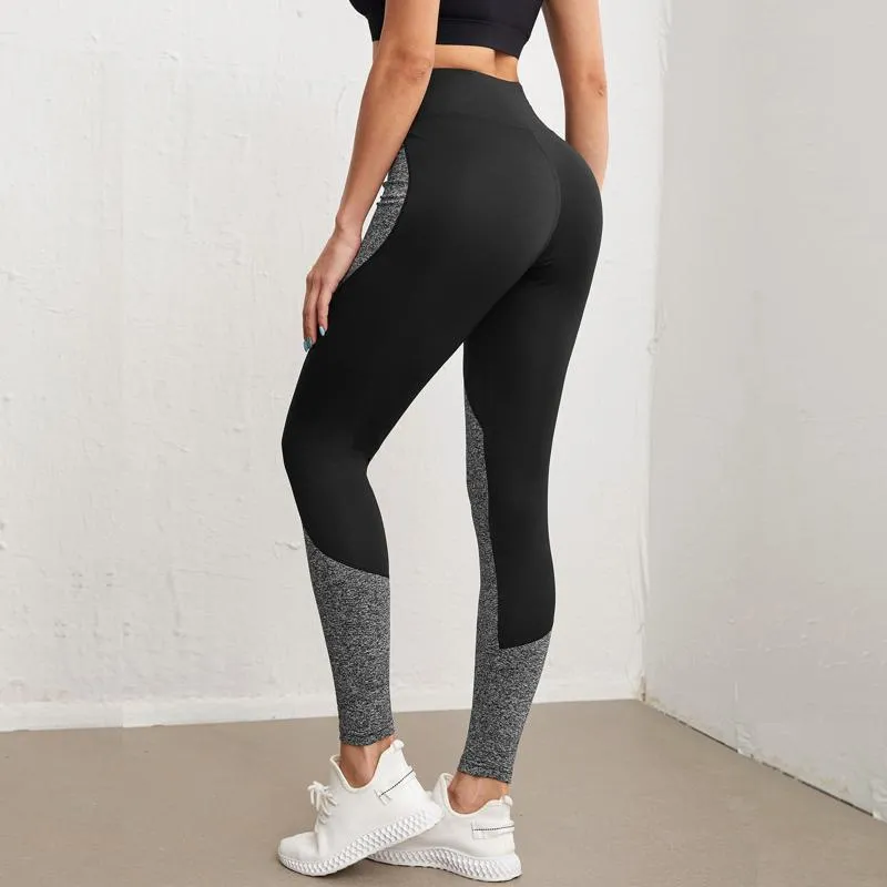 High-Waisted Yoga Tight-Fitting Slim-Fit Sports Fitness Running Patchwork Sports Leggings