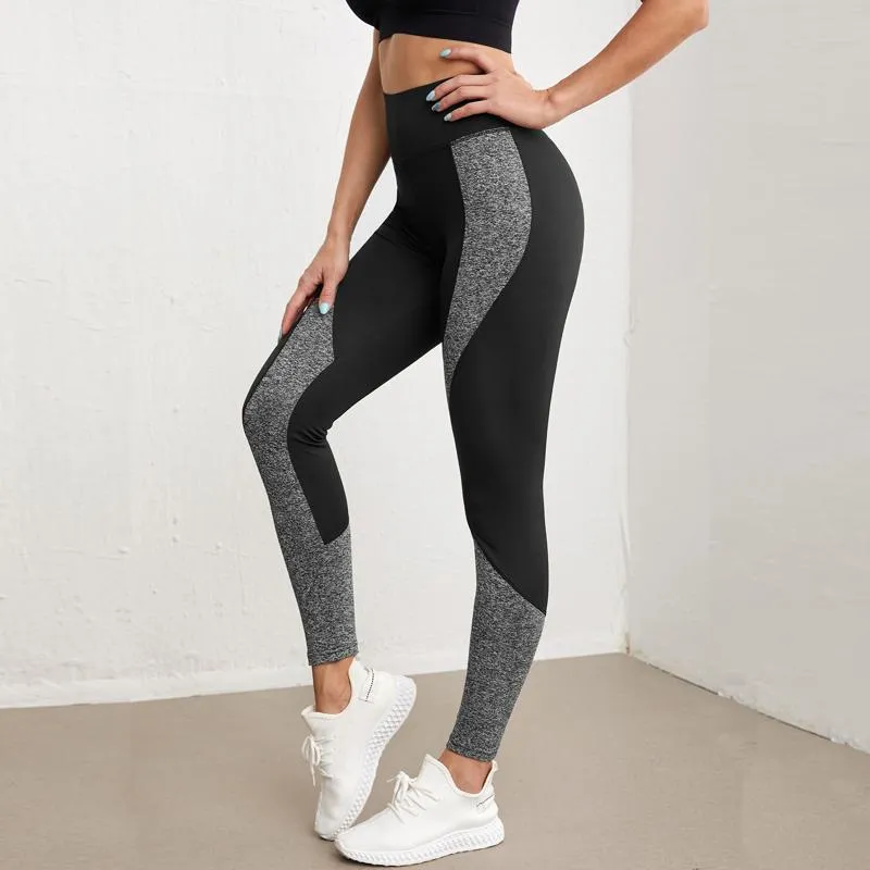 High-Waisted Yoga Tight-Fitting Slim-Fit Sports Fitness Running Patchwork Sports Leggings