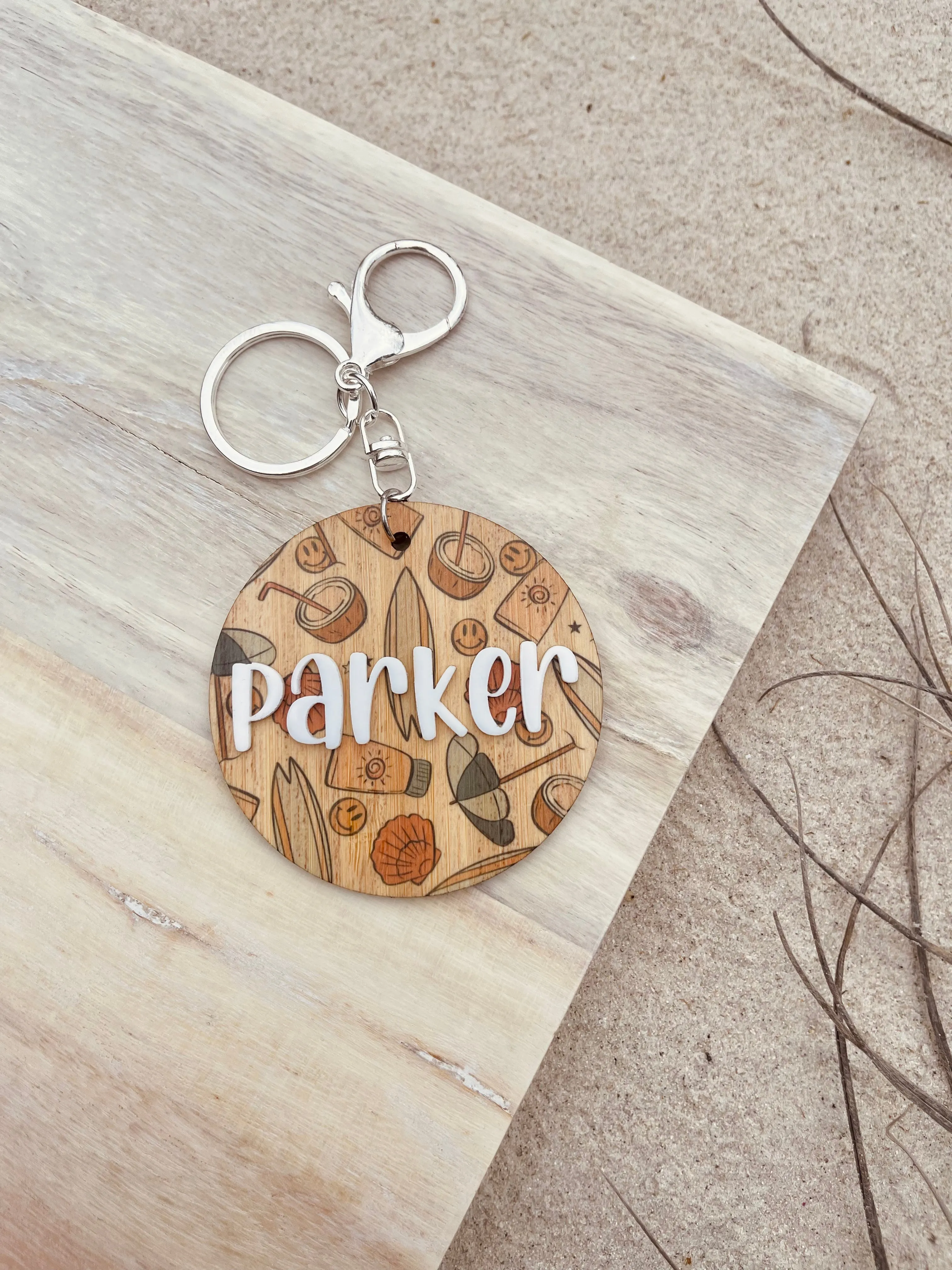 Kids Print Wooden Bag Tags