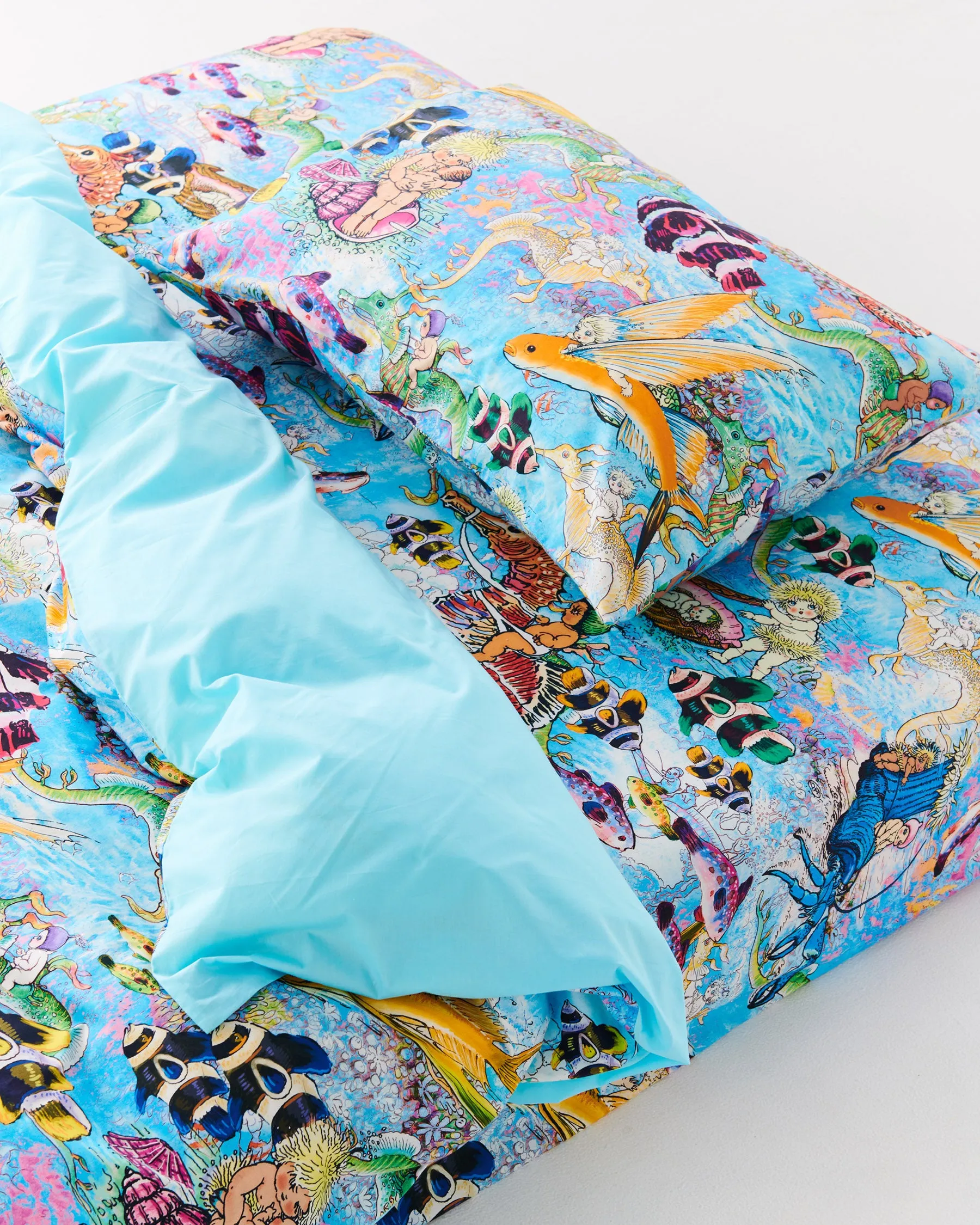 Kip & Co x May Gibbs Waterworld Organic Cotton Pillowcase