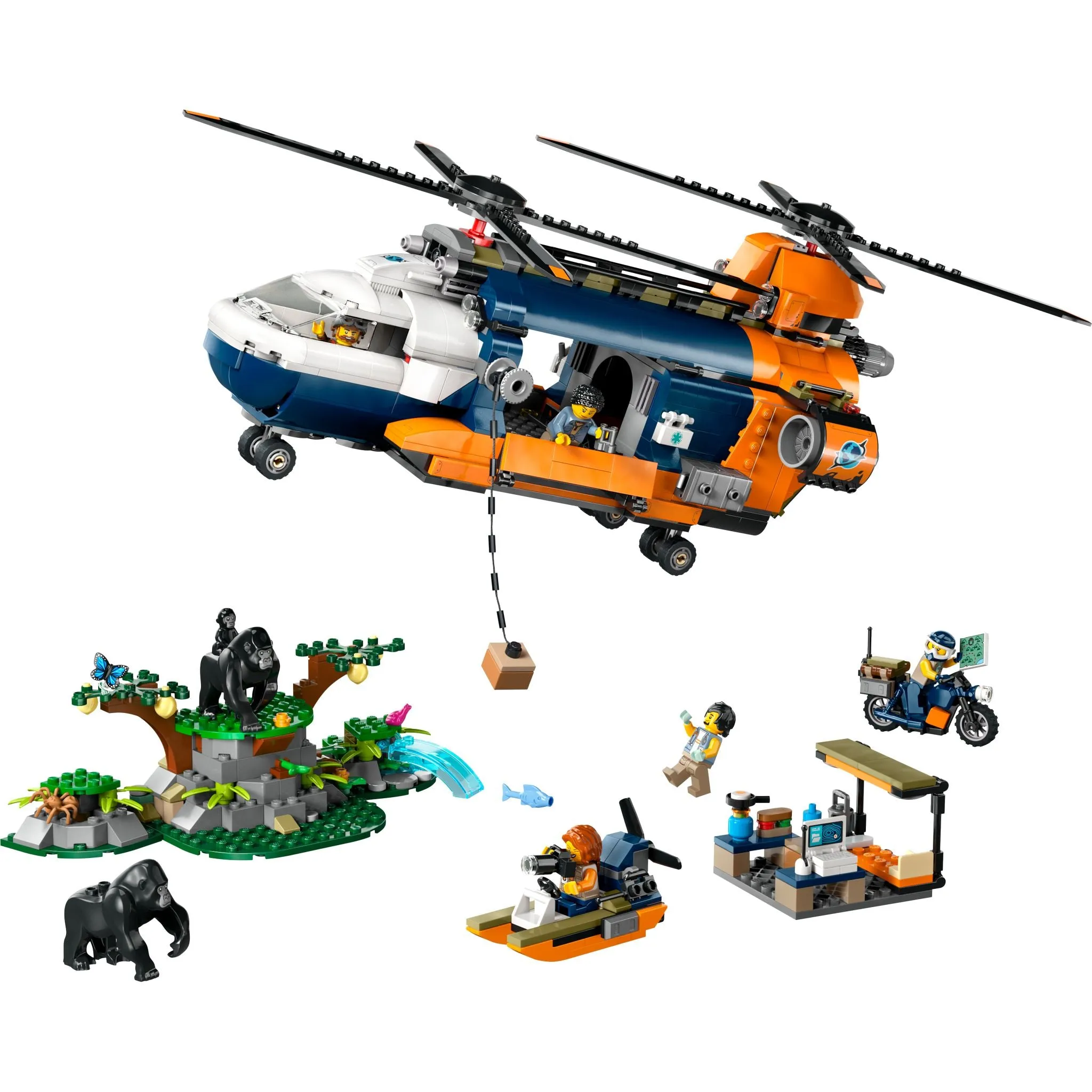 LEGO 60437 City Jungle Explorer Helicopter At Base Camp