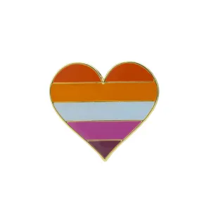 Lesbian Pride Heart Enamel Pin