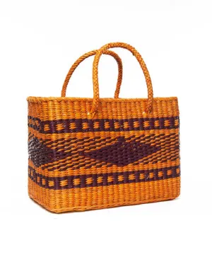 Light Orange Diamond Brazil Basket Tote