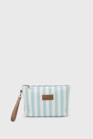 Lunablu Women's Striped Linen Clutch Bag