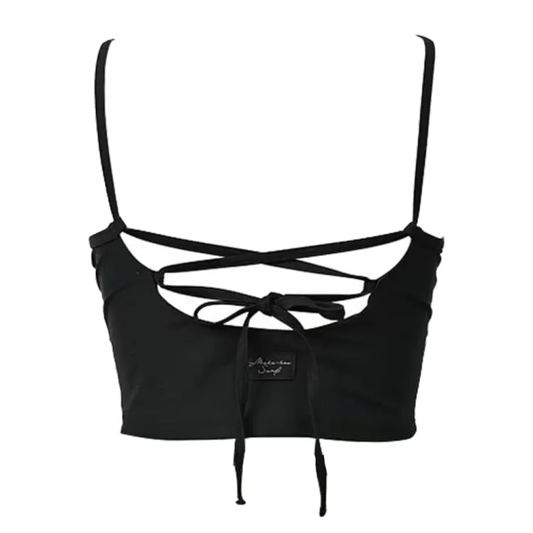 Maka-Hou Women Camisole Bra Top-BLACK (Japanese Brand)