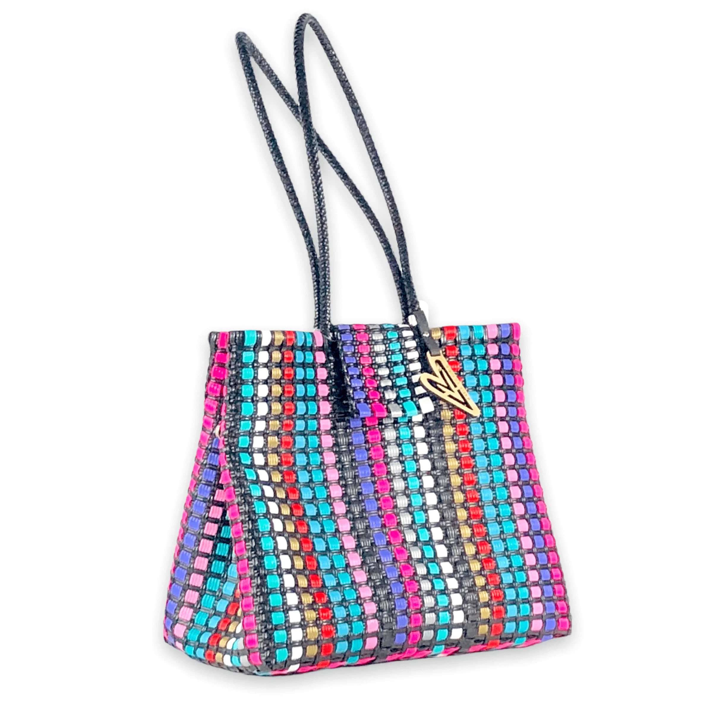 Maria Victoria | Dragon Fruit | Upcycled, Handwoven, Multicolor Shoulder Tote