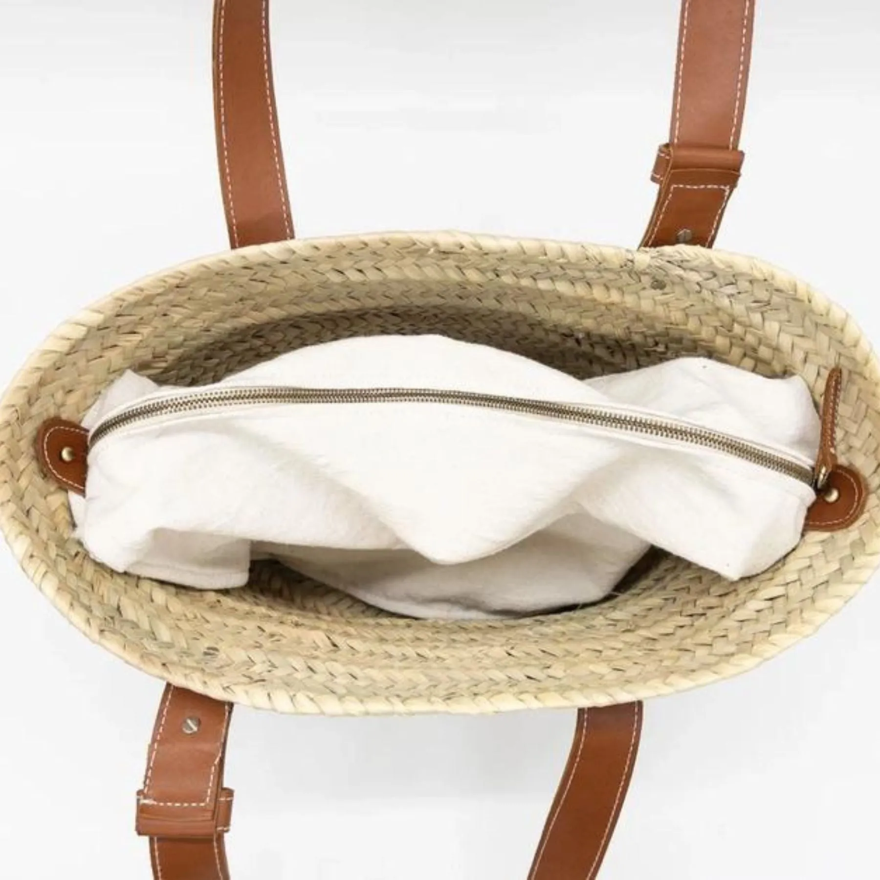 Marrakech Beach Straw Bag with Pouch