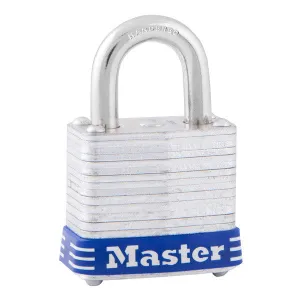 Master Lock 7D Laminated Steel Padlock with 9/16" Shackle, 1-1/8" Wide