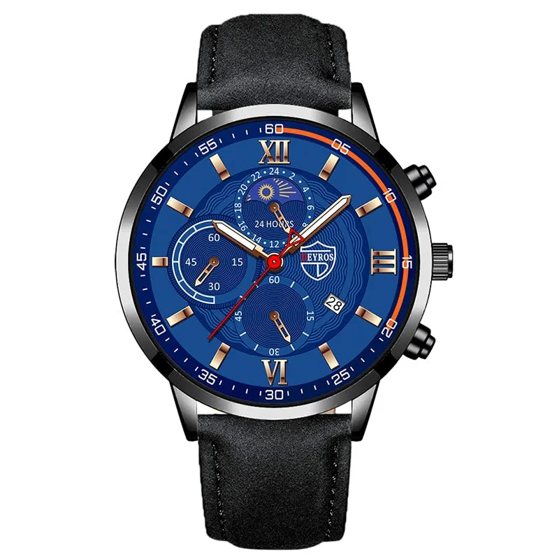 Men Sports Watch Stainless Steel Quartz