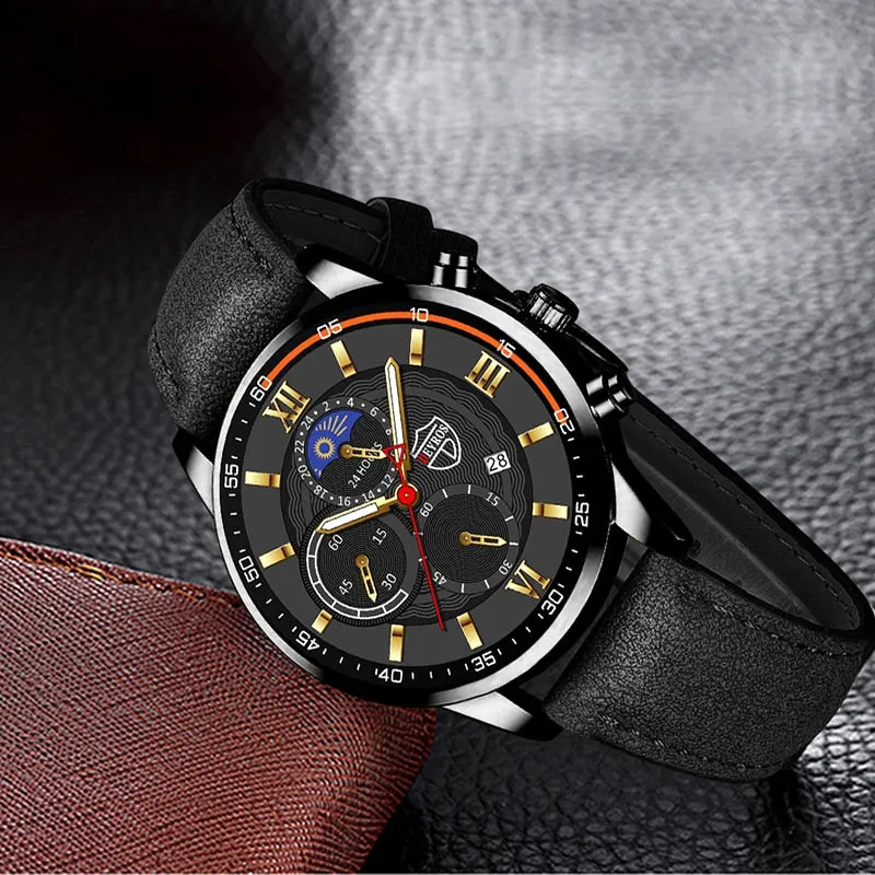 Men Sports Watch Stainless Steel Quartz