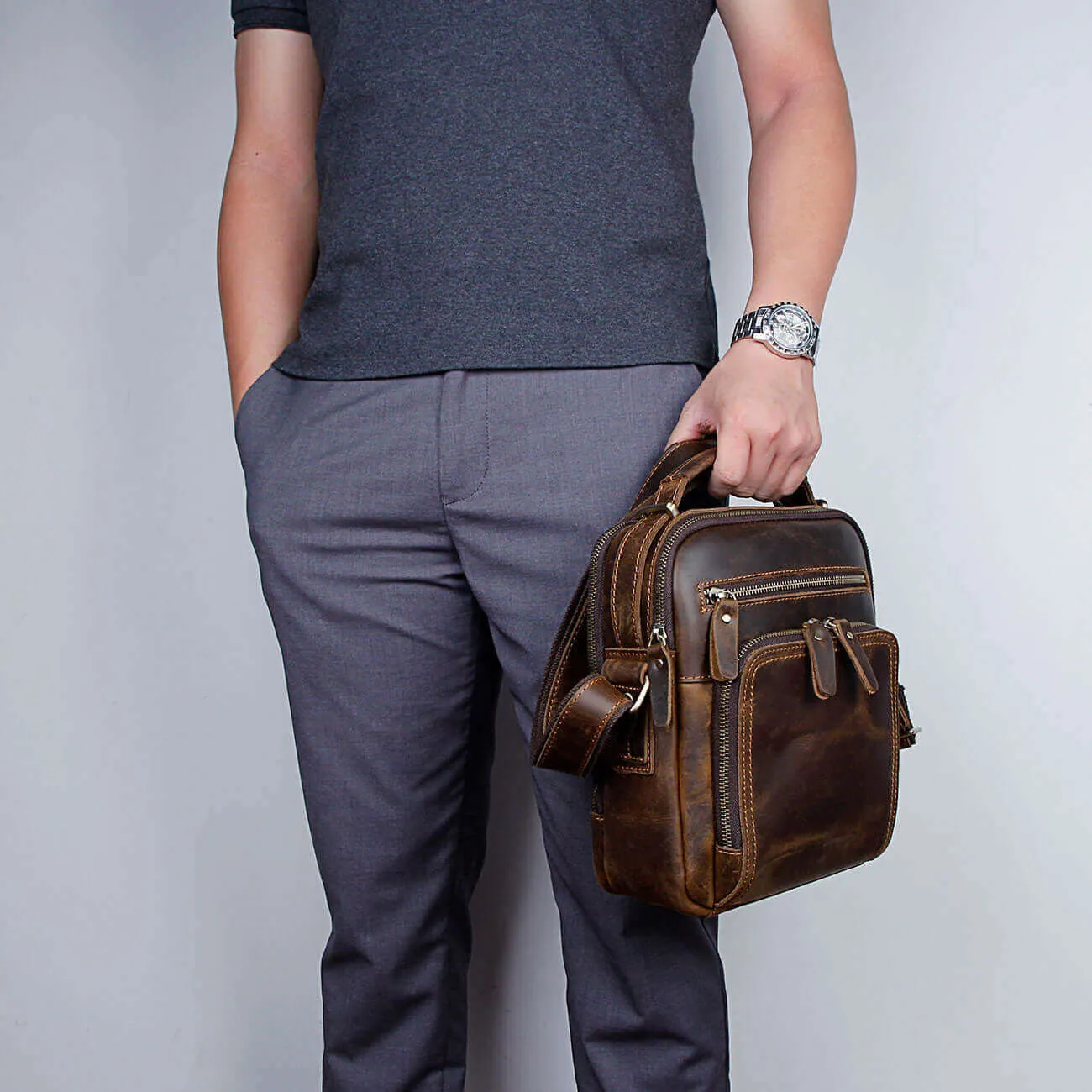 Men's Leather Crossbody Bag NZ