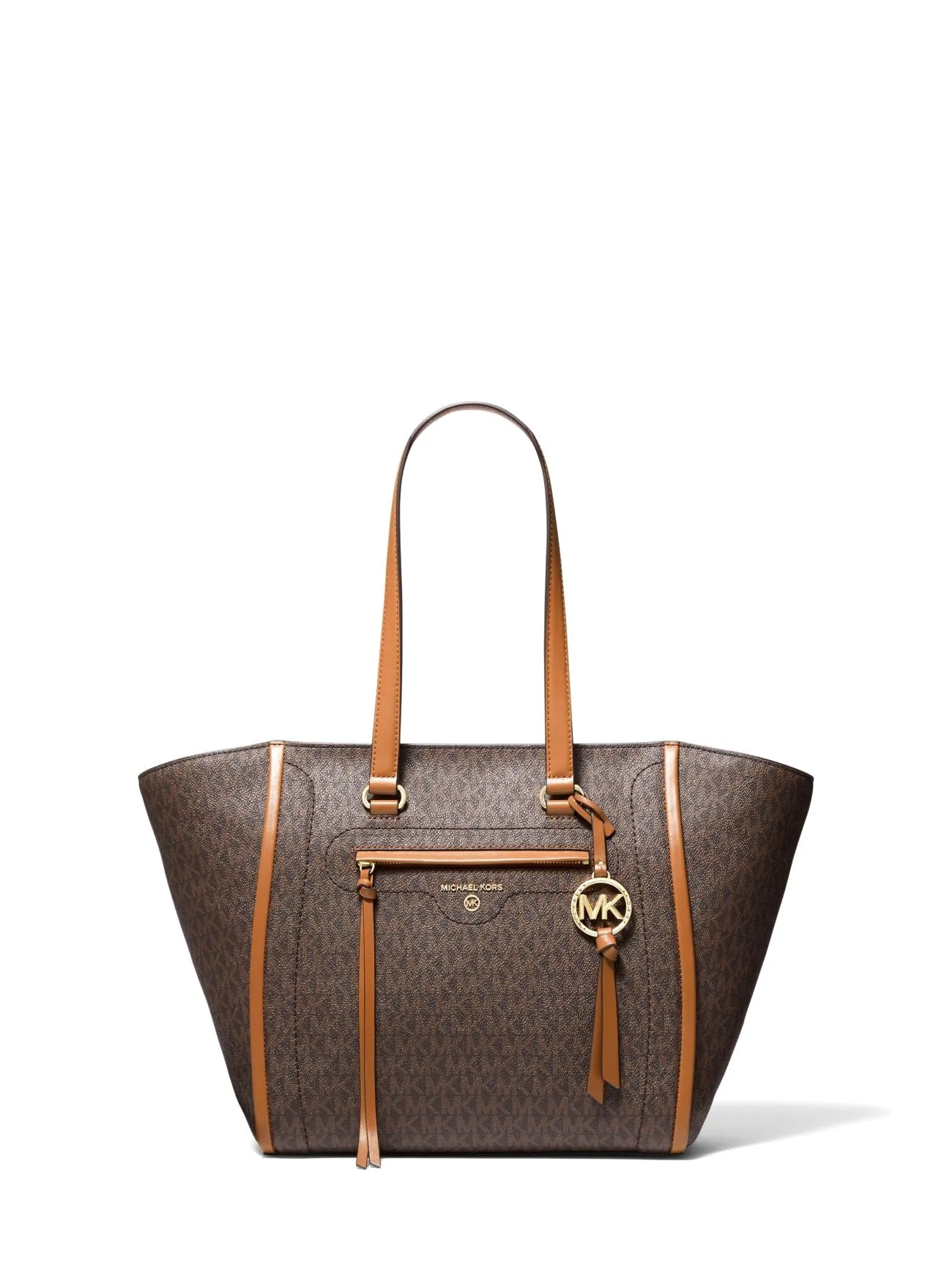 Michael Kors Women's Brown & Acorn Carine Medium Logo Tote Bag