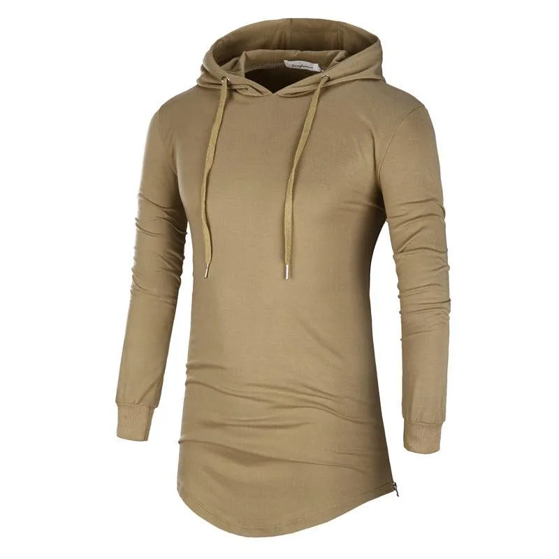 Mid-Length Hooded Camouflage Sports T-Shirt