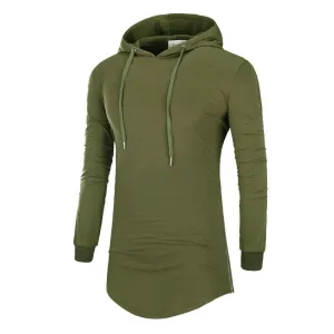 Mid-Length Hooded Camouflage Sports T-Shirt