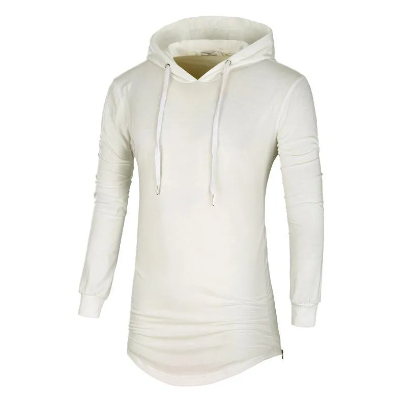 Mid-Length Hooded Camouflage Sports T-Shirt