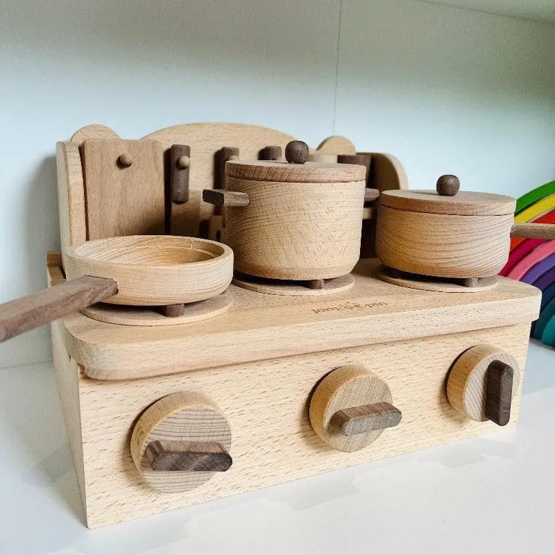 Mini Kitchen Play Set - Wooden Stimulation Stove Pretend Play