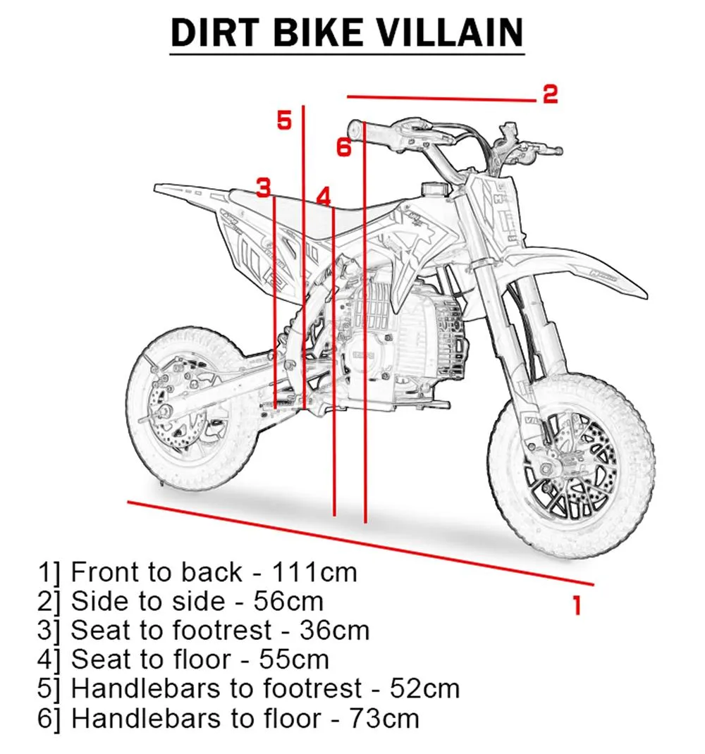 MotoTec Villain 52cc  2-Stroke Kids Gas Powered Dirt Bike