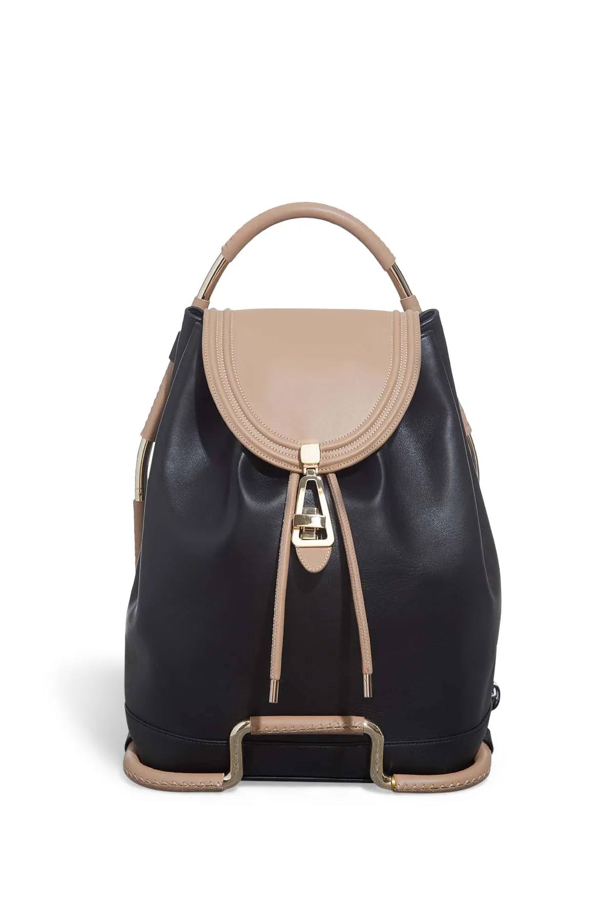 Nadia Backpack in Black & Nude Nappa Leather