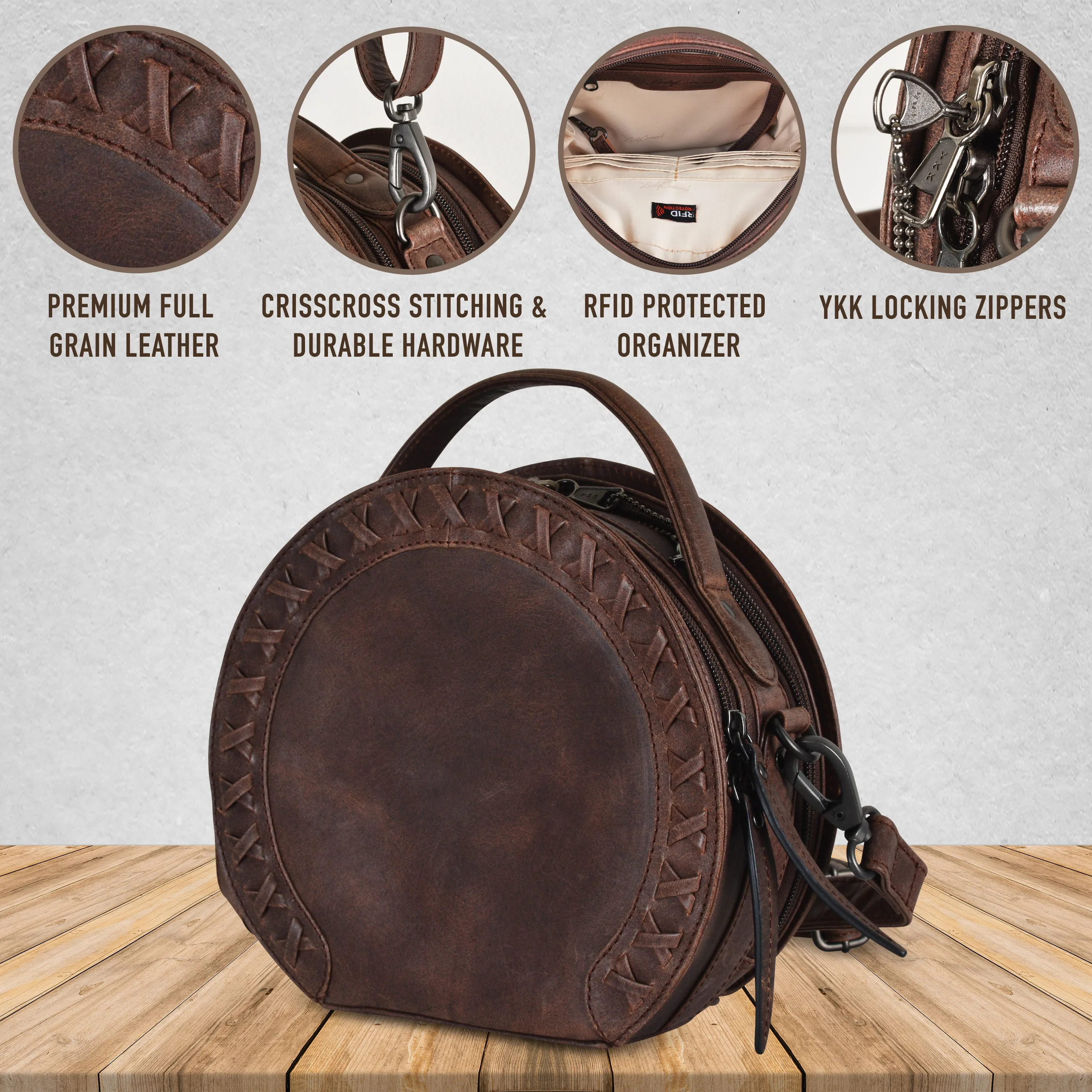 Oaklee | Concealed Carry Leather Crossbody or Shoulder Bag