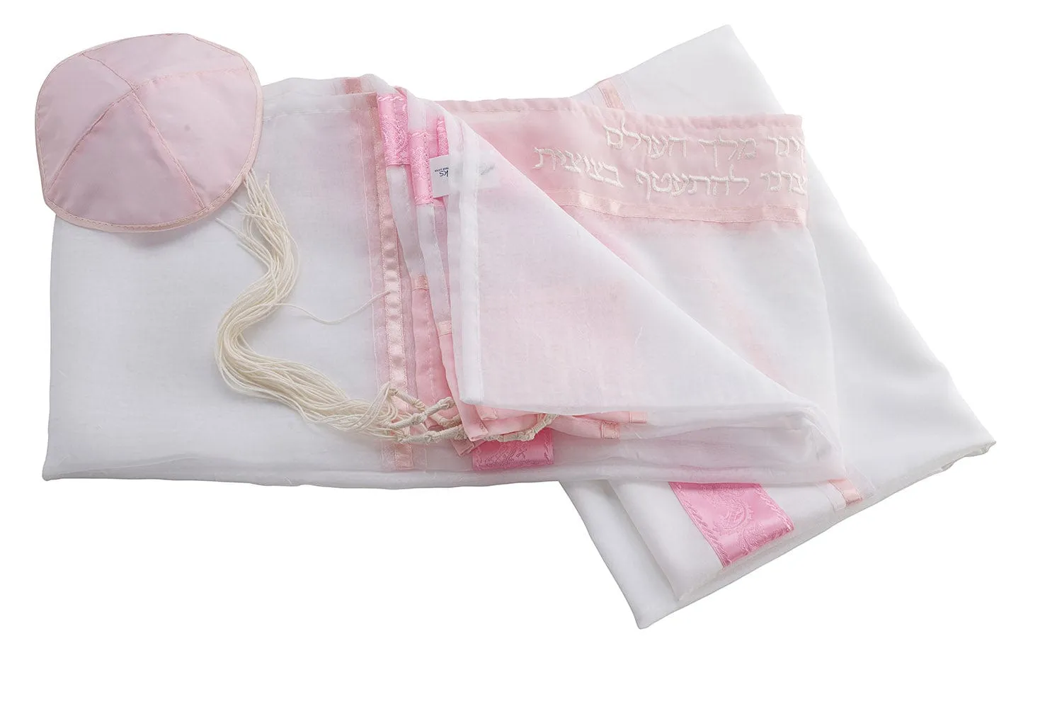 Pink Paisley Tallit for women, Bat Mitzvah Tallit, Sheer Tallit for Girl, Feminine Tallit, Women's Tallit Prayer Shawl