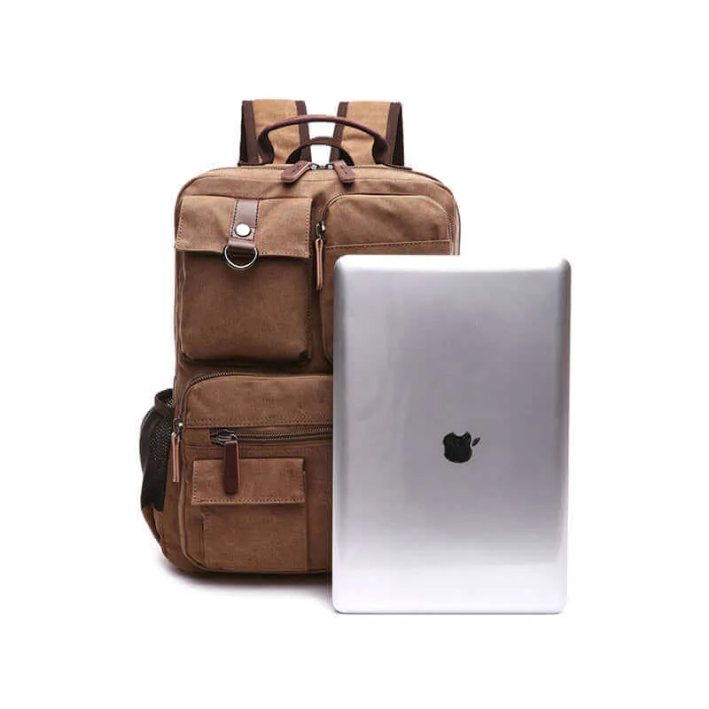 Practical Canvas Backpack | Fits 14 Inch Laptop