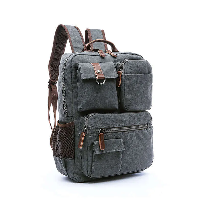 Practical Canvas Backpack | Fits 14 Inch Laptop