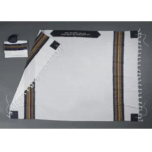 Prestigious Tallit For Men With Golden Yellow Strips