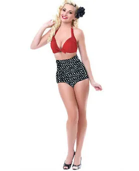 Push-up Swimsuit 2016 High Waist Bikini Plus Size Women Swimwear Dot Bathing Suit Padded Bikini Set Retro Bandage Sexy Beachwear