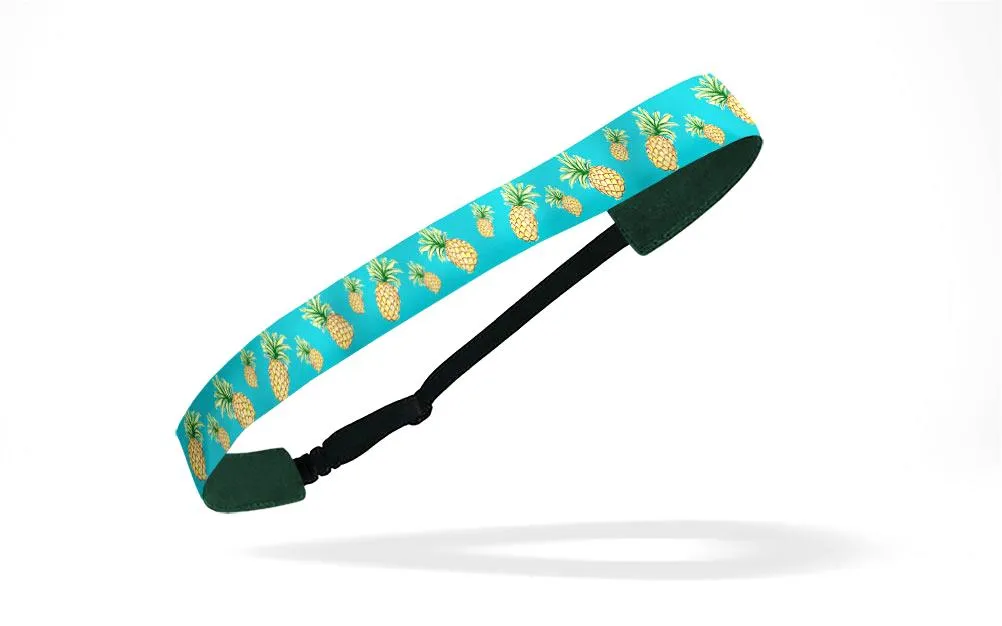 RAVEbandz Adjustable Headbands  - (Pineapples -Teal)