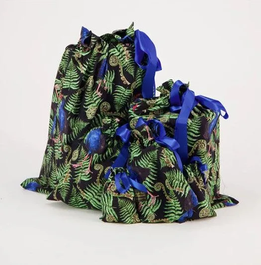 Reusable Gift Bags - Pukeko in a Ponga Tree