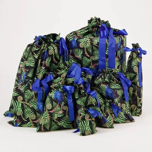 Reusable Gift Bags - Pukeko in a Ponga Tree