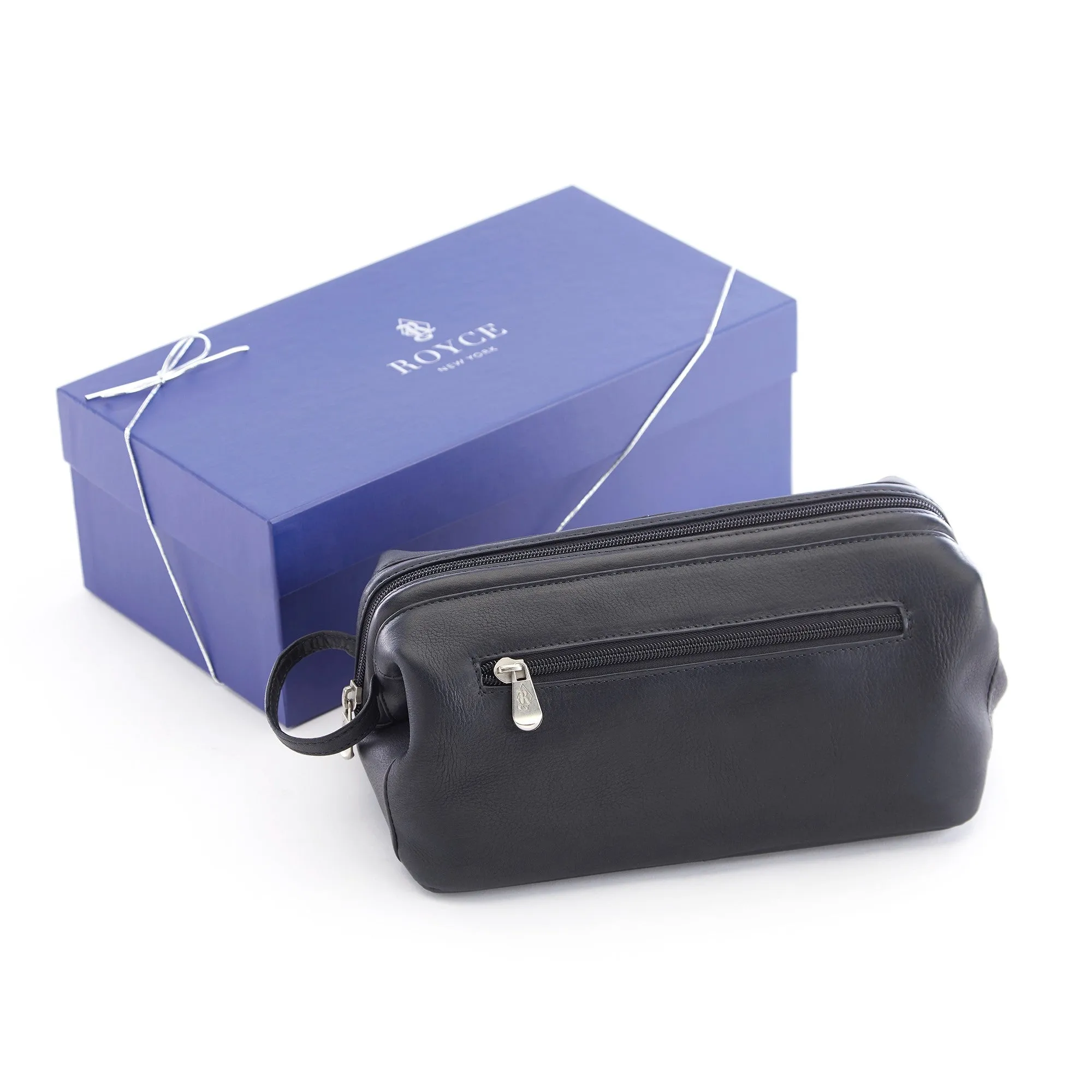 Royce New York Classic Leather Toiletry Bag