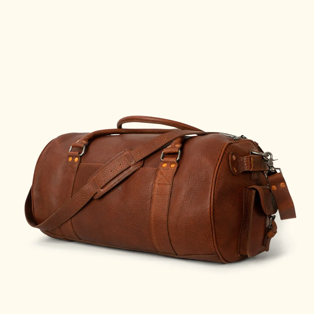 Ryder Reserve Bison Leather Travel Duffle Bag | Brown