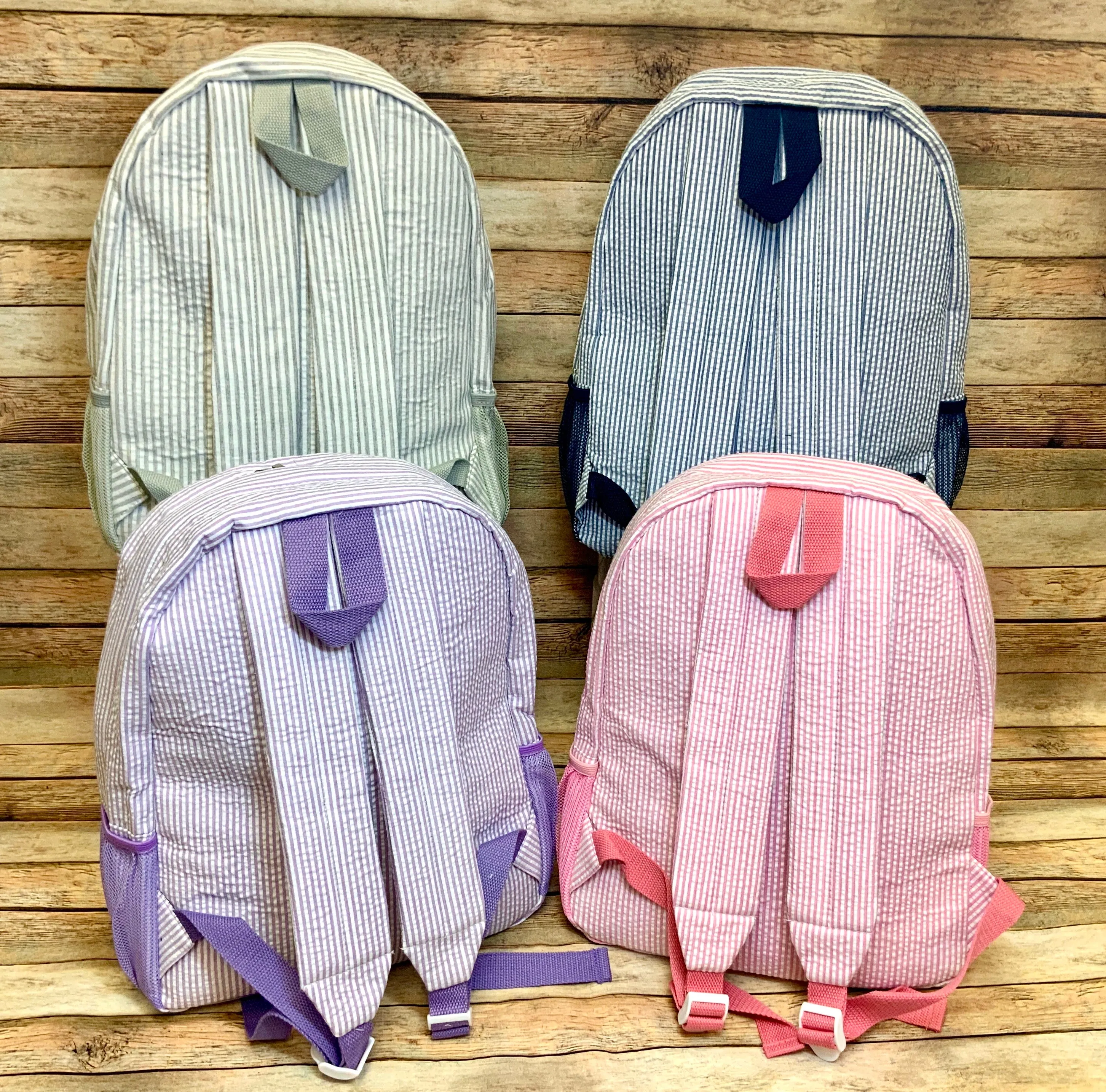 Seersucker Stripe Backpacks 15x12x4