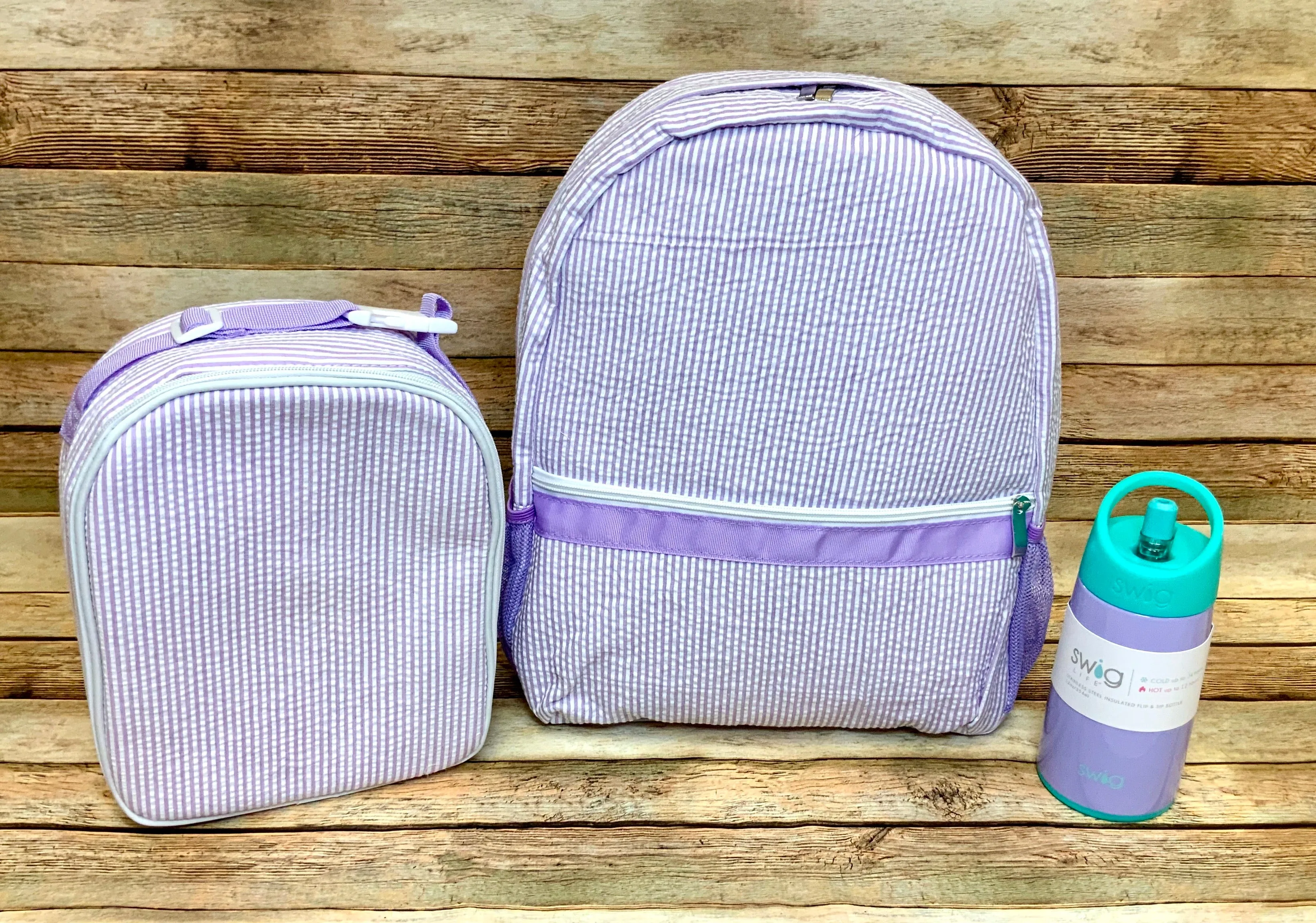 Seersucker Stripe Backpacks 15x12x4