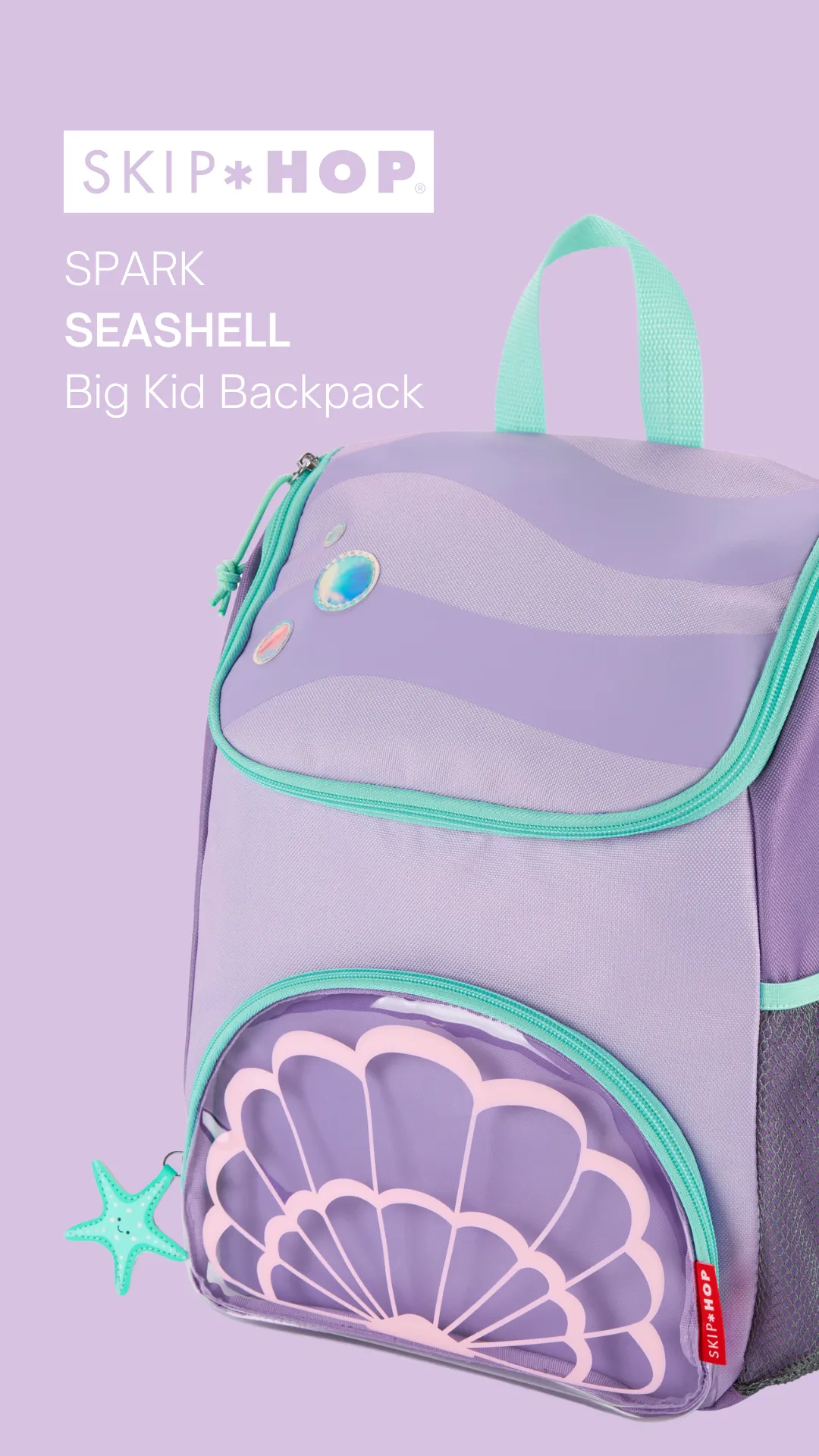 Skip Hop Spark Style Big Kid Backpack- Seashell