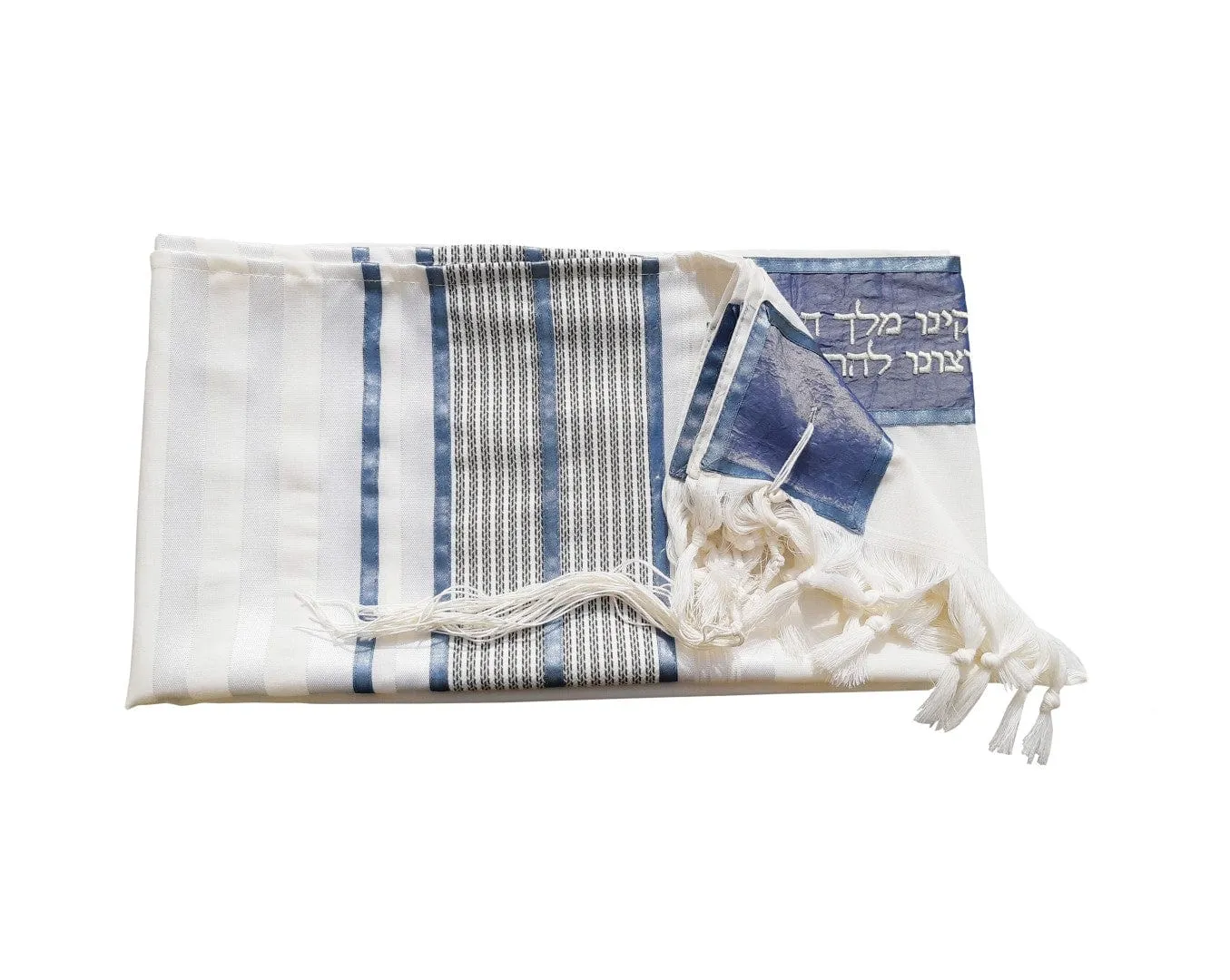 Smoked Blue with Light Blue Stripes Tallit, Bar Mitzvah Tallit Set, Tzitzit Hebrew Prayer Shawl