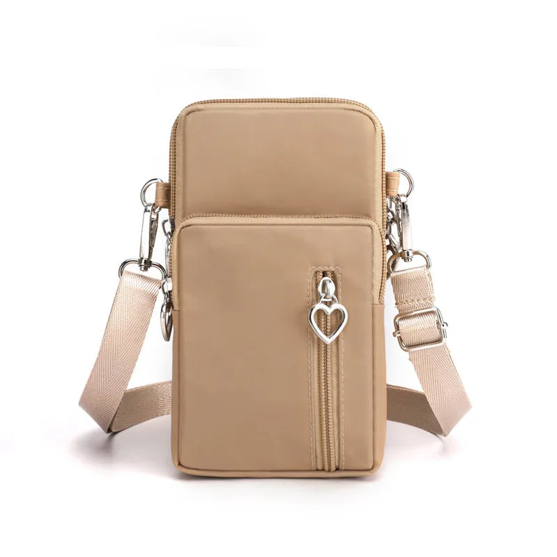 Solid Color Mobile Phone Bag Female Messenger Crossbody Shoulder Bags Women Arm Bag