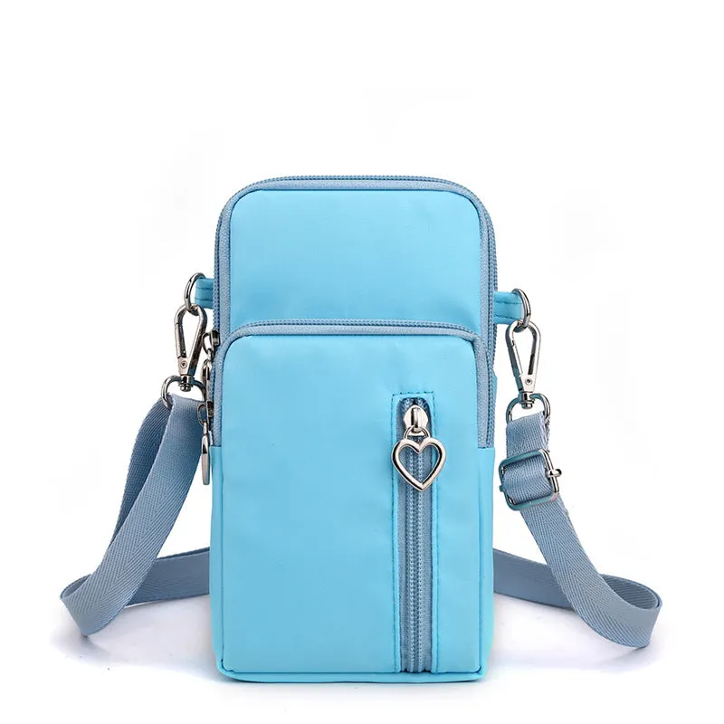 Solid Color Mobile Phone Bag Female Messenger Crossbody Shoulder Bags Women Arm Bag