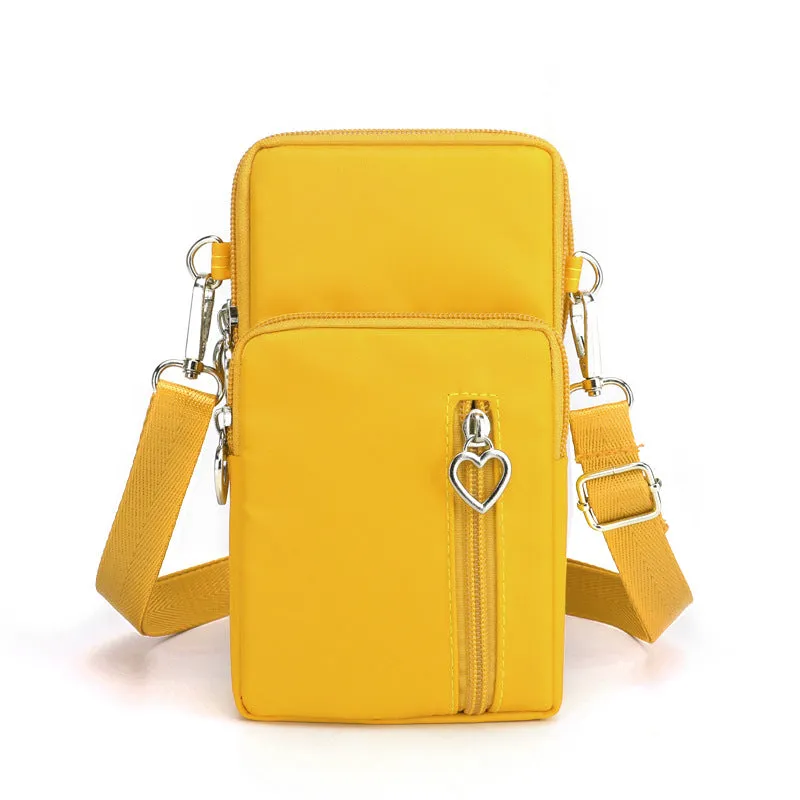 Solid Color Mobile Phone Bag Female Messenger Crossbody Shoulder Bags Women Arm Bag