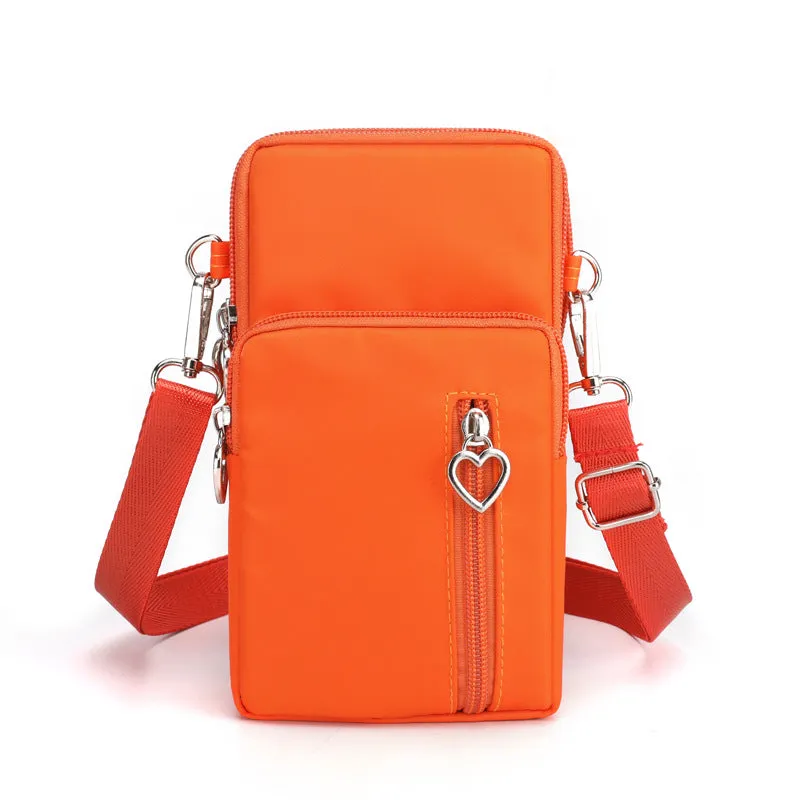 Solid Color Mobile Phone Bag Female Messenger Crossbody Shoulder Bags Women Arm Bag