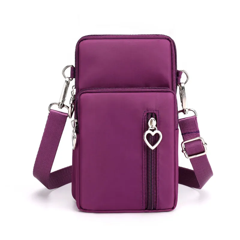 Solid Color Mobile Phone Bag Female Messenger Crossbody Shoulder Bags Women Arm Bag