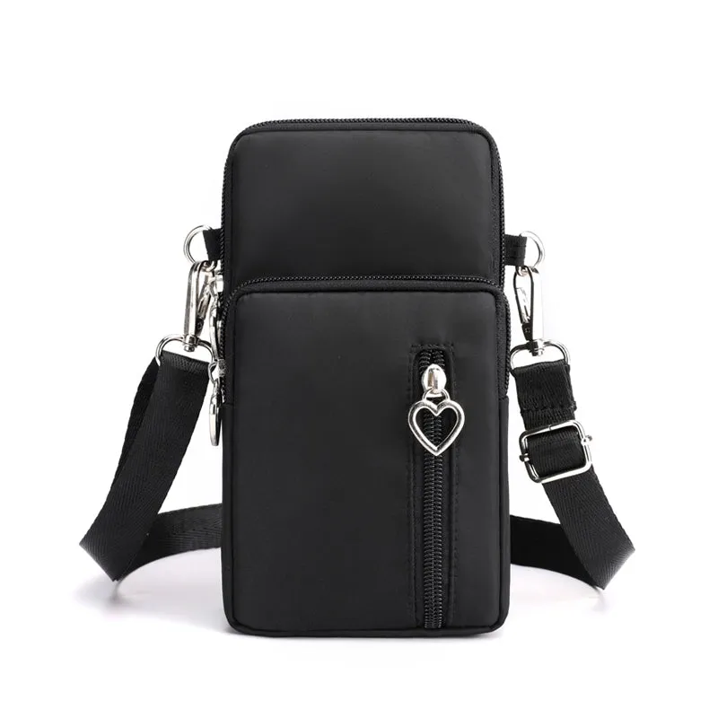 Solid Color Mobile Phone Bag Female Messenger Crossbody Shoulder Bags Women Arm Bag