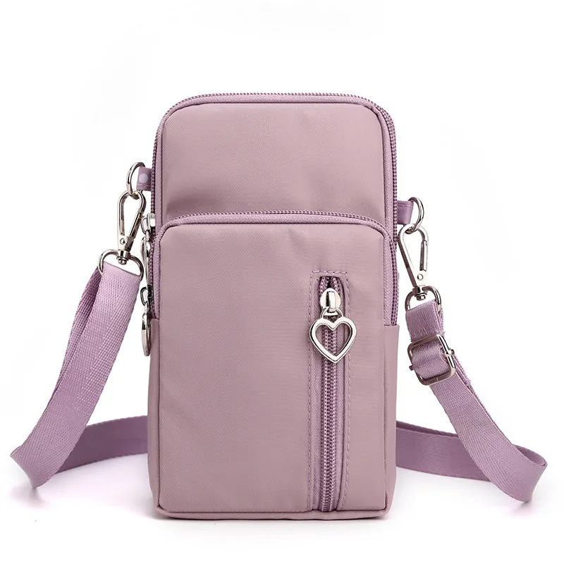 Solid Color Mobile Phone Bag Female Messenger Crossbody Shoulder Bags Women Arm Bag