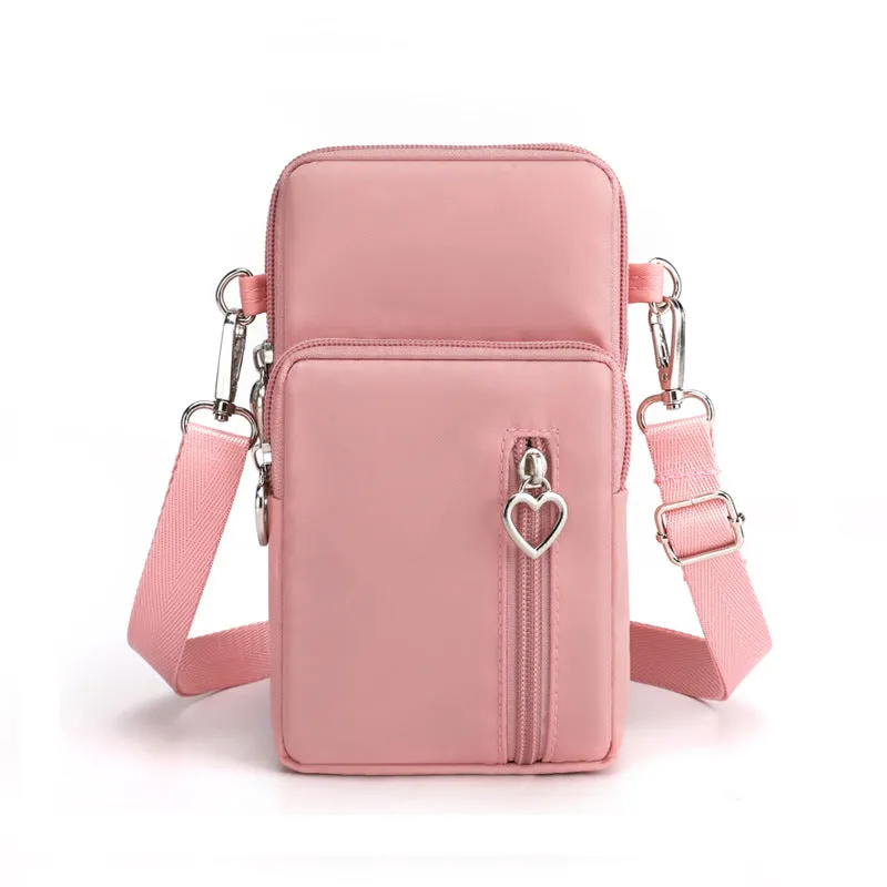 Solid Color Mobile Phone Bag Female Messenger Crossbody Shoulder Bags Women Arm Bag