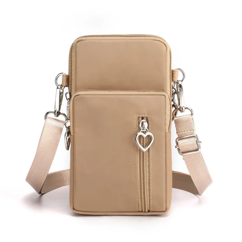 Solid Color Mobile Phone Bag Female Messenger Crossbody Shoulder Bags Women Arm Bag