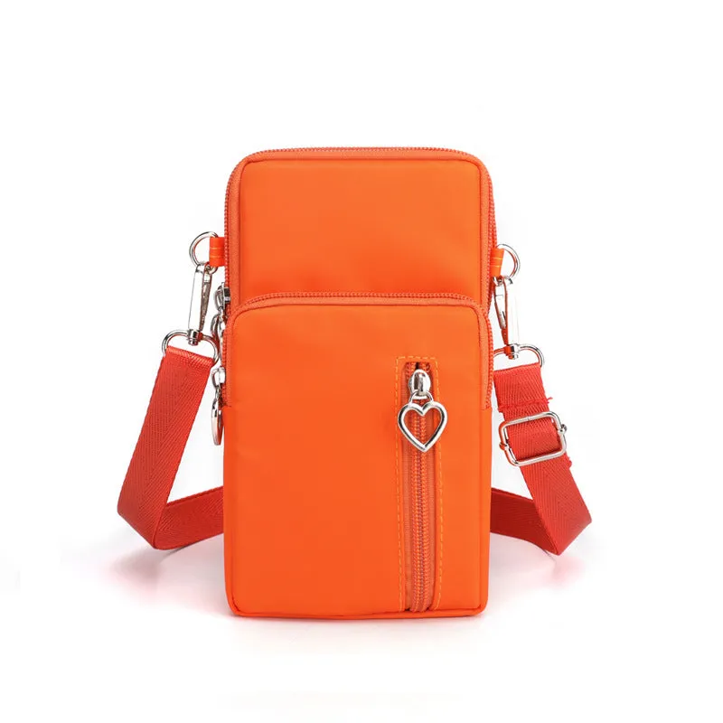 Solid Color Mobile Phone Bag Female Messenger Crossbody Shoulder Bags Women Arm Bag