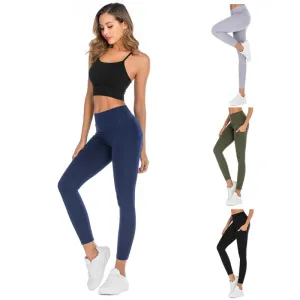 Solid Hip-Hugging Fitness Yoga Sports Tight-Fitting Sports Leggings